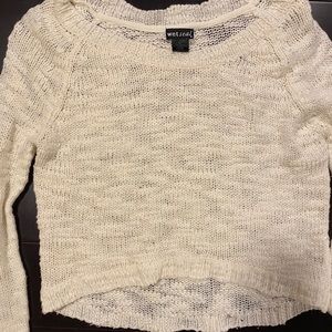 CREAM WIDE NECK SWEATER